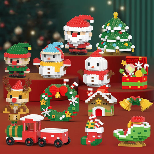 Santa Byggblock - 12 Unika Julfigurer